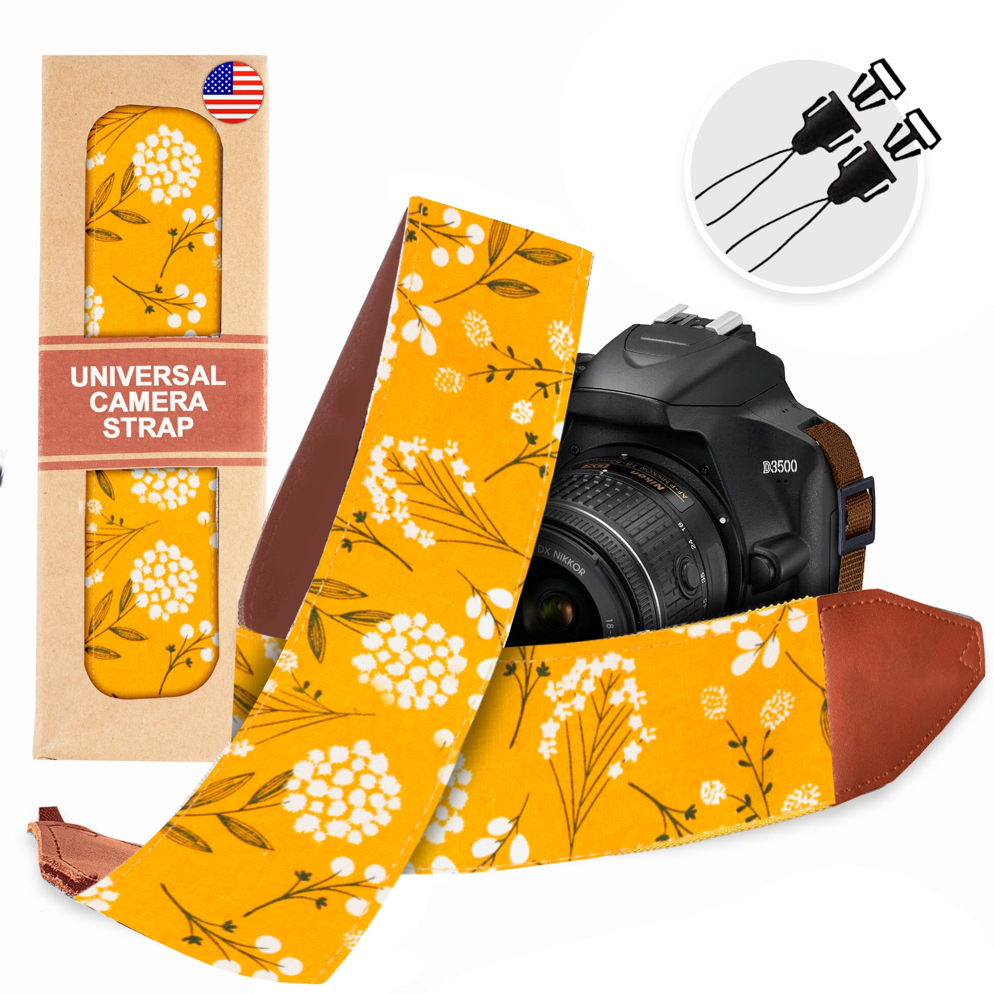 The DANDELION Camera Strap - Adjustable Camera strap for Nikon, Canon, Sony and all kinds of DSLR Cameras