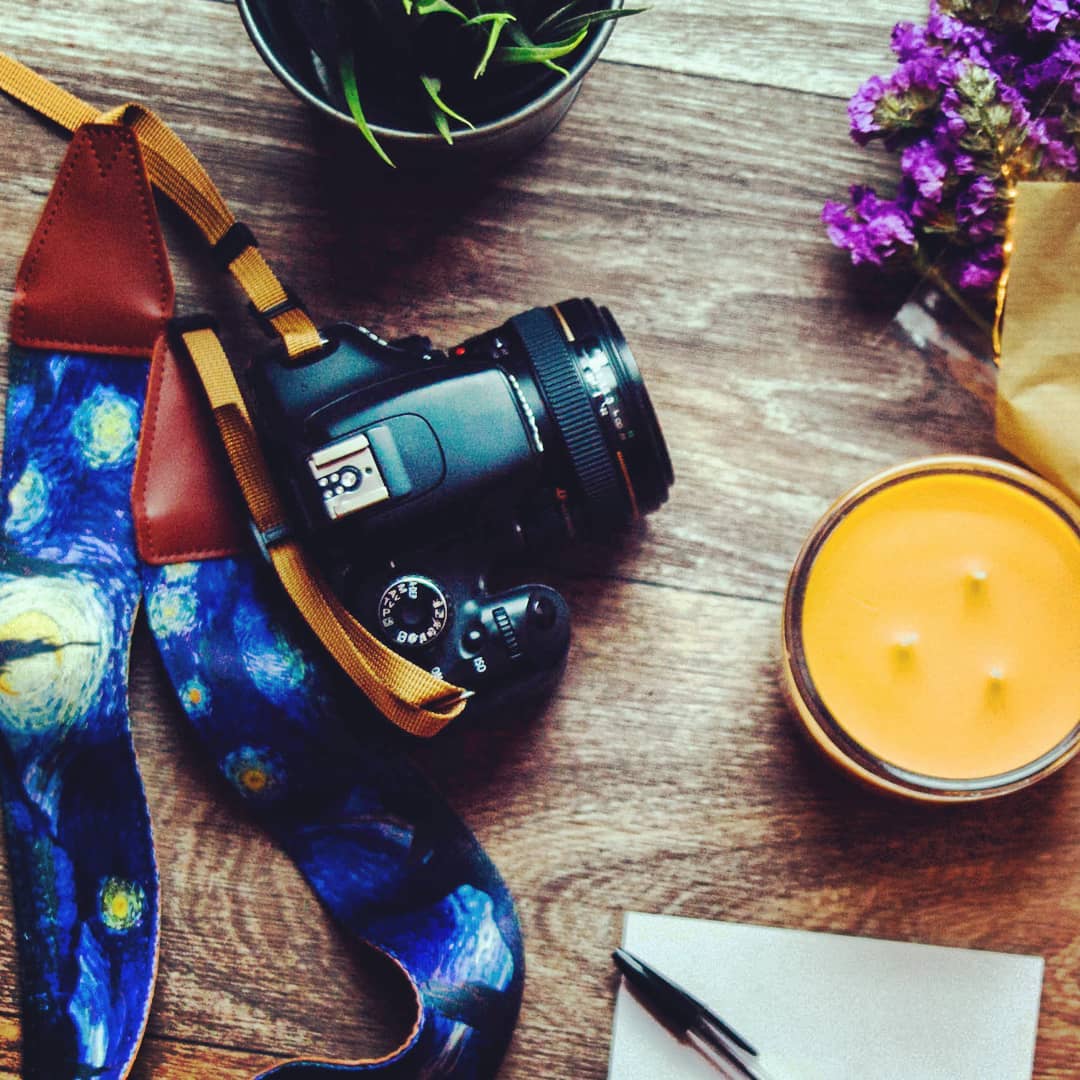&quot;Starry Night&quot; Camera Strap by Vincent Van Gogh