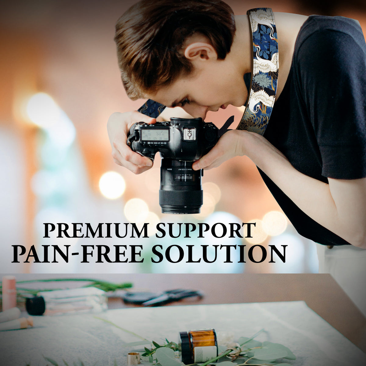 The JAPANESE CRANE Camera Strap - Adjustable Camera Strap for Canon, Nikon and Sony, DSLR Camera