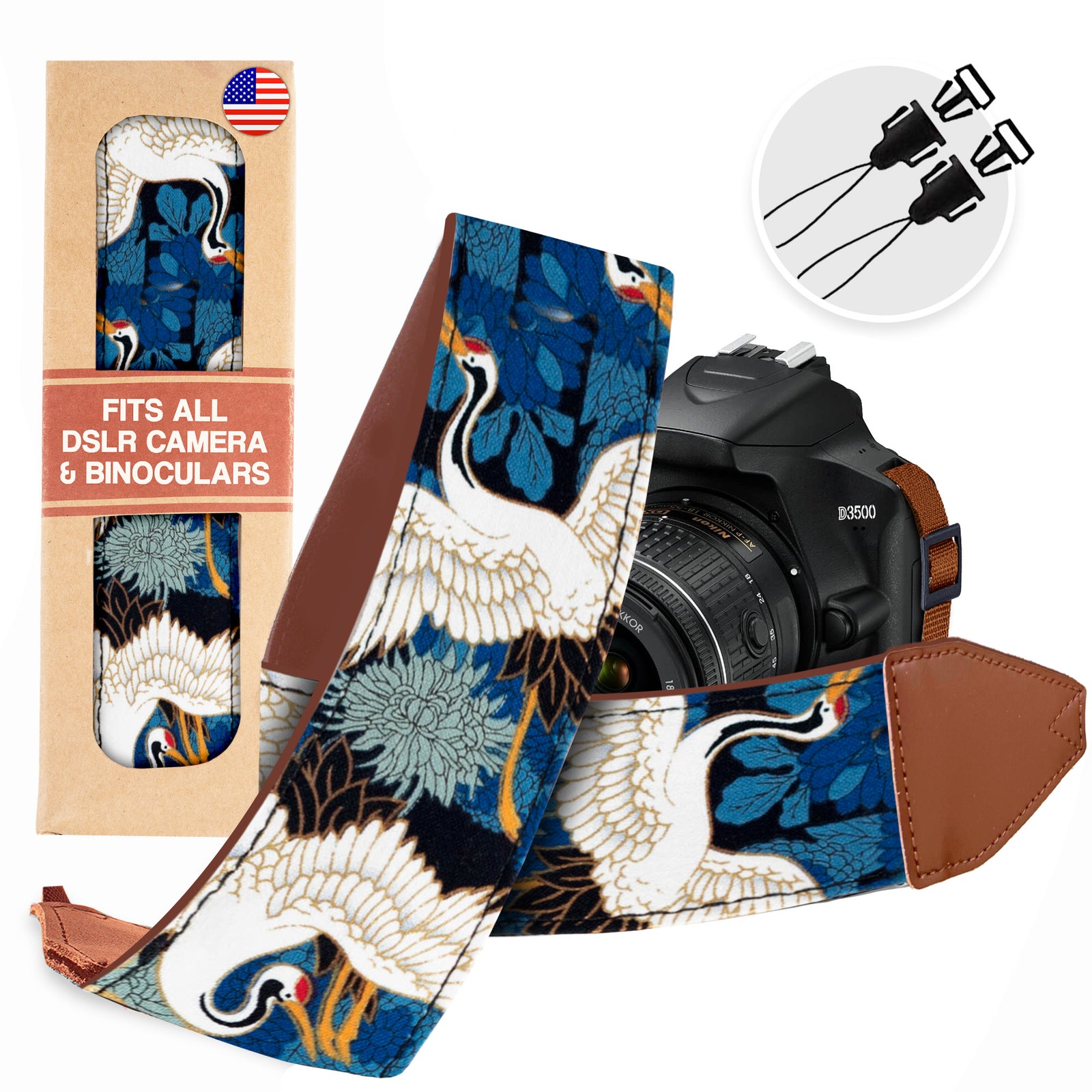 The JAPANESE CRANE Camera Strap - Adjustable Camera Strap for Canon, Nikon and Sony, DSLR Camera