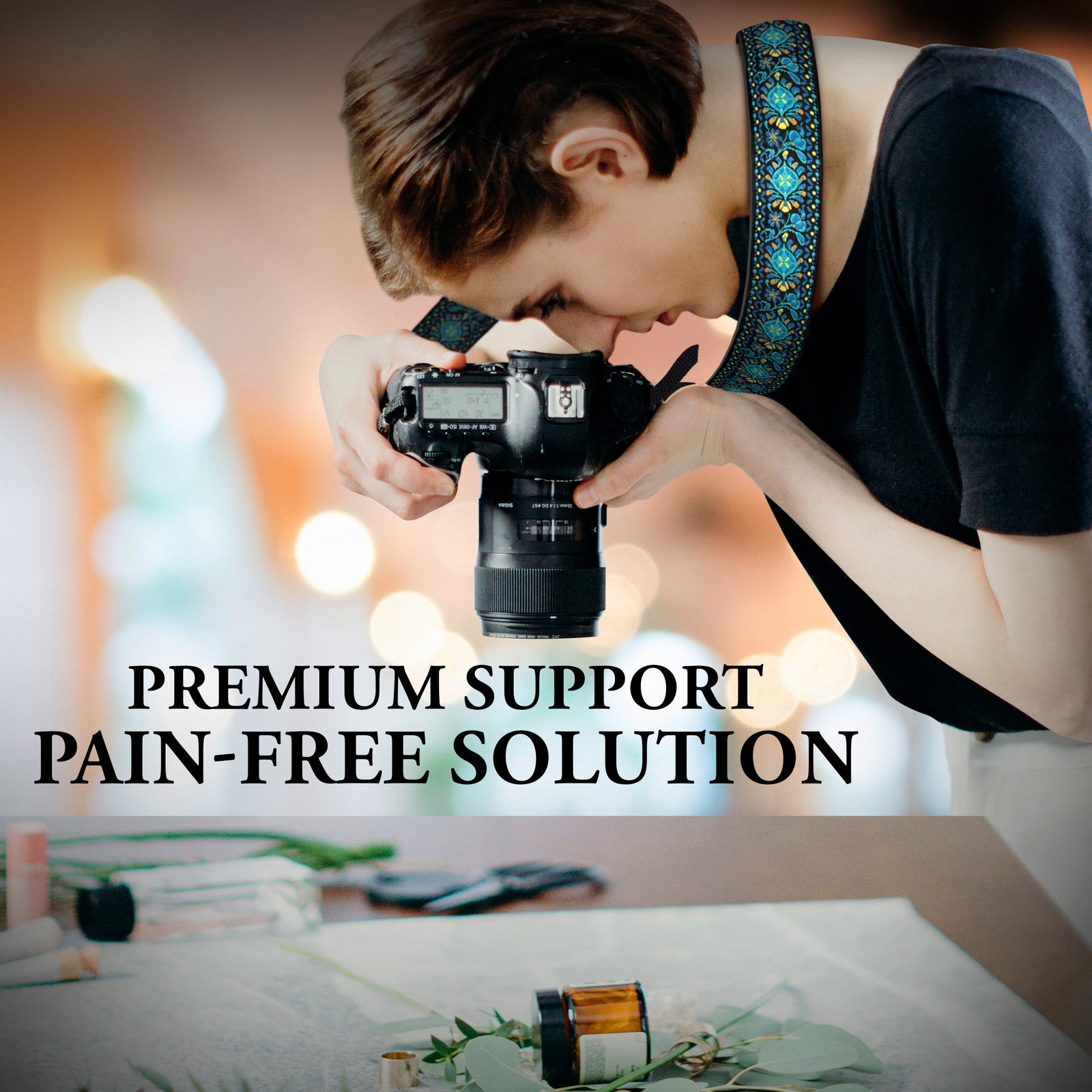 The SAPPHIRE Woven Camera Strap - Adjustable Camera Strap For Canon, Nikon and Sony