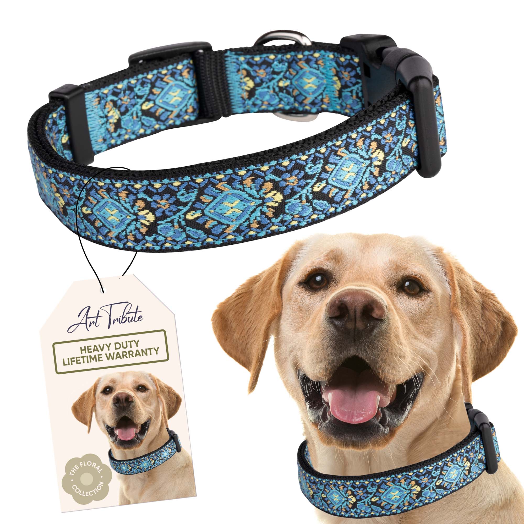 Blue Vintage Dog Collar for Small, Medium and Largs Dogs, Best Gift for your Pet!