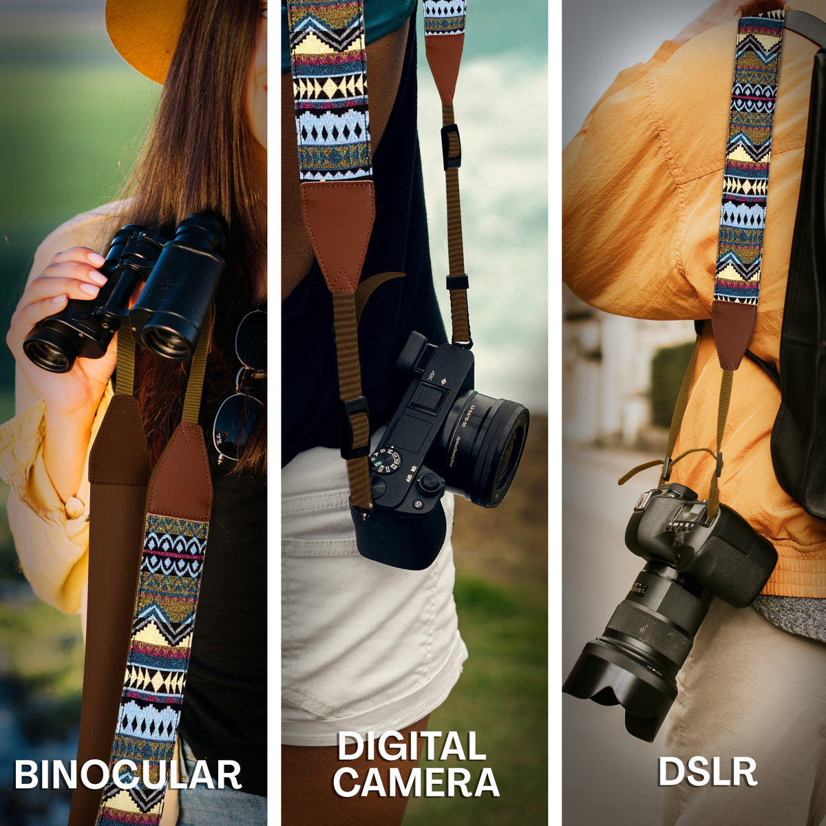 Multi Color Stripes  Camera Strap - Adjustable Classic Camera Strap , Best Gift for Photographers