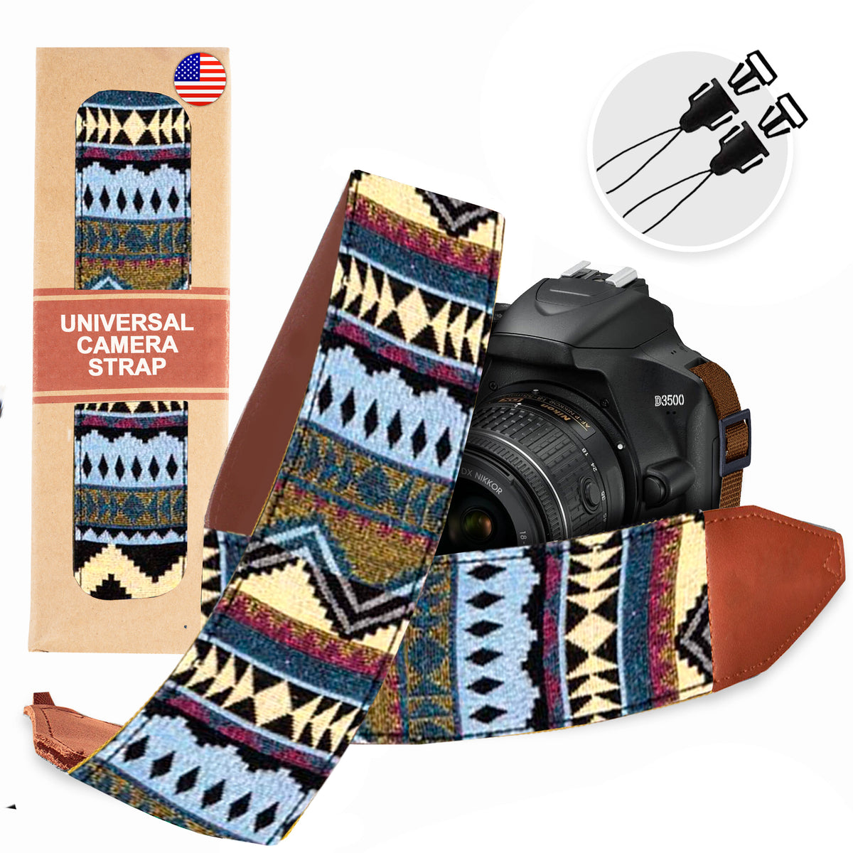 Multi Color Stripes  Camera Strap - Adjustable Classic Camera Strap , Best Gift for Photographers