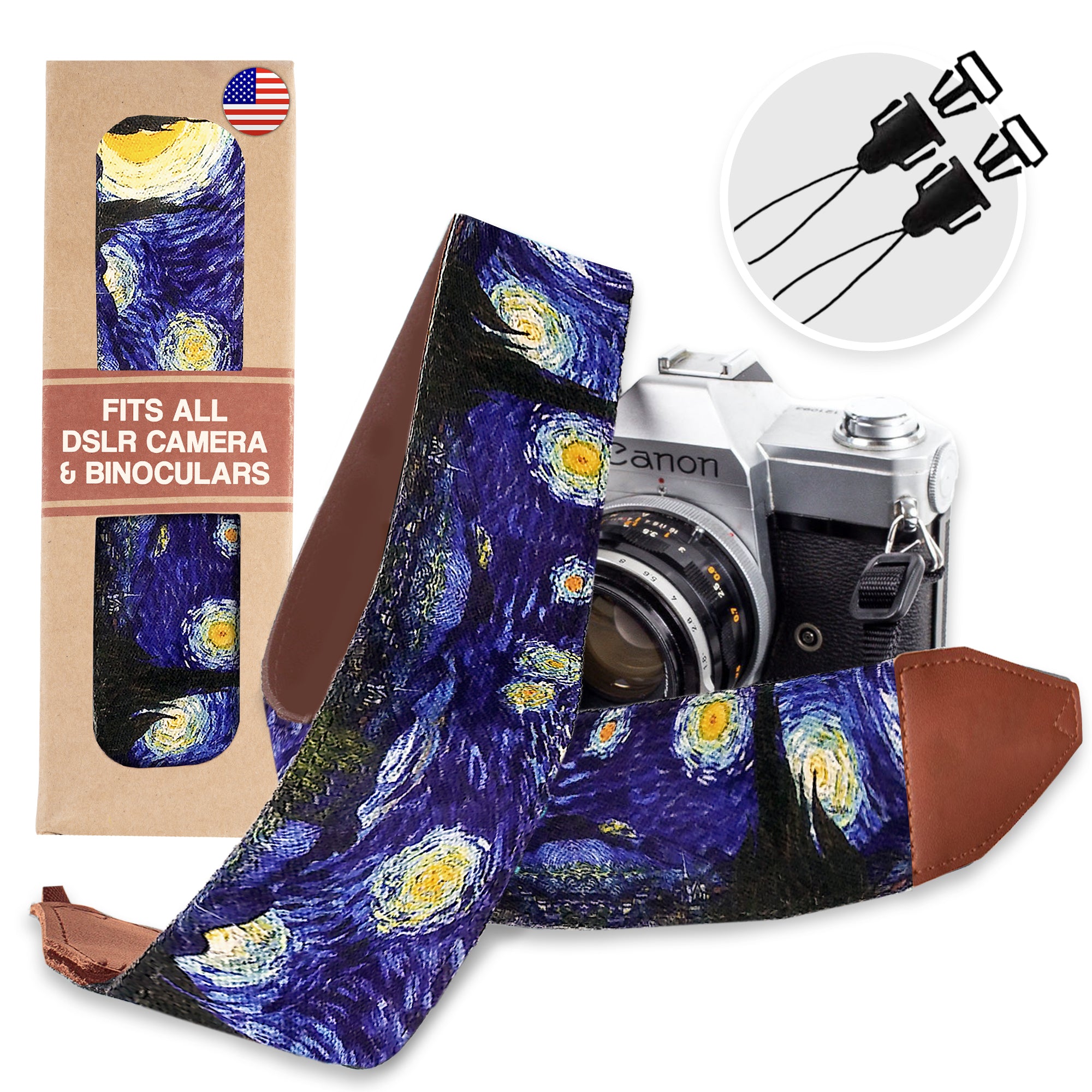 "Starry Night" Camera Strap by Vincent Van Gogh