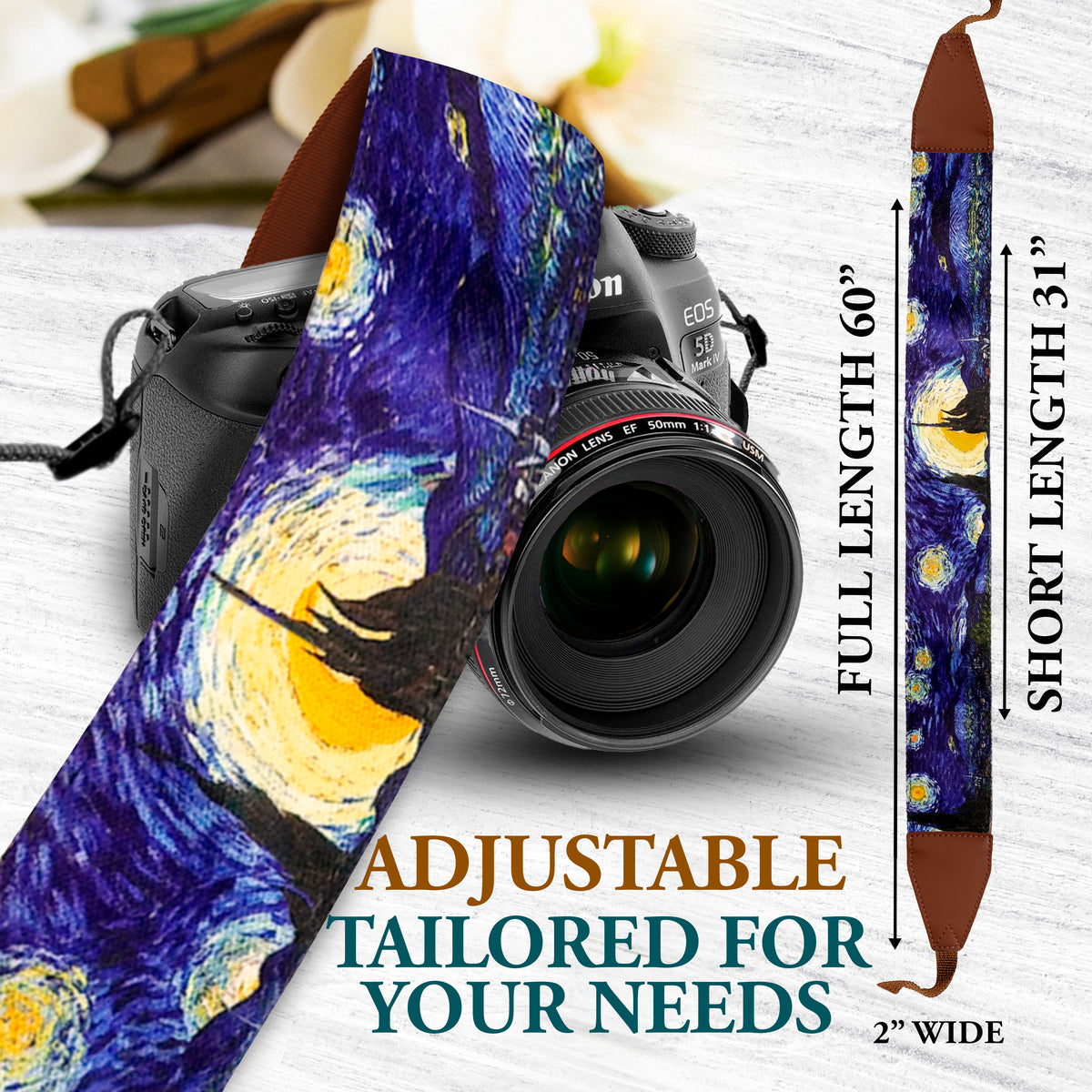 &quot;Starry Night&quot; Camera Strap by Vincent Van Gogh