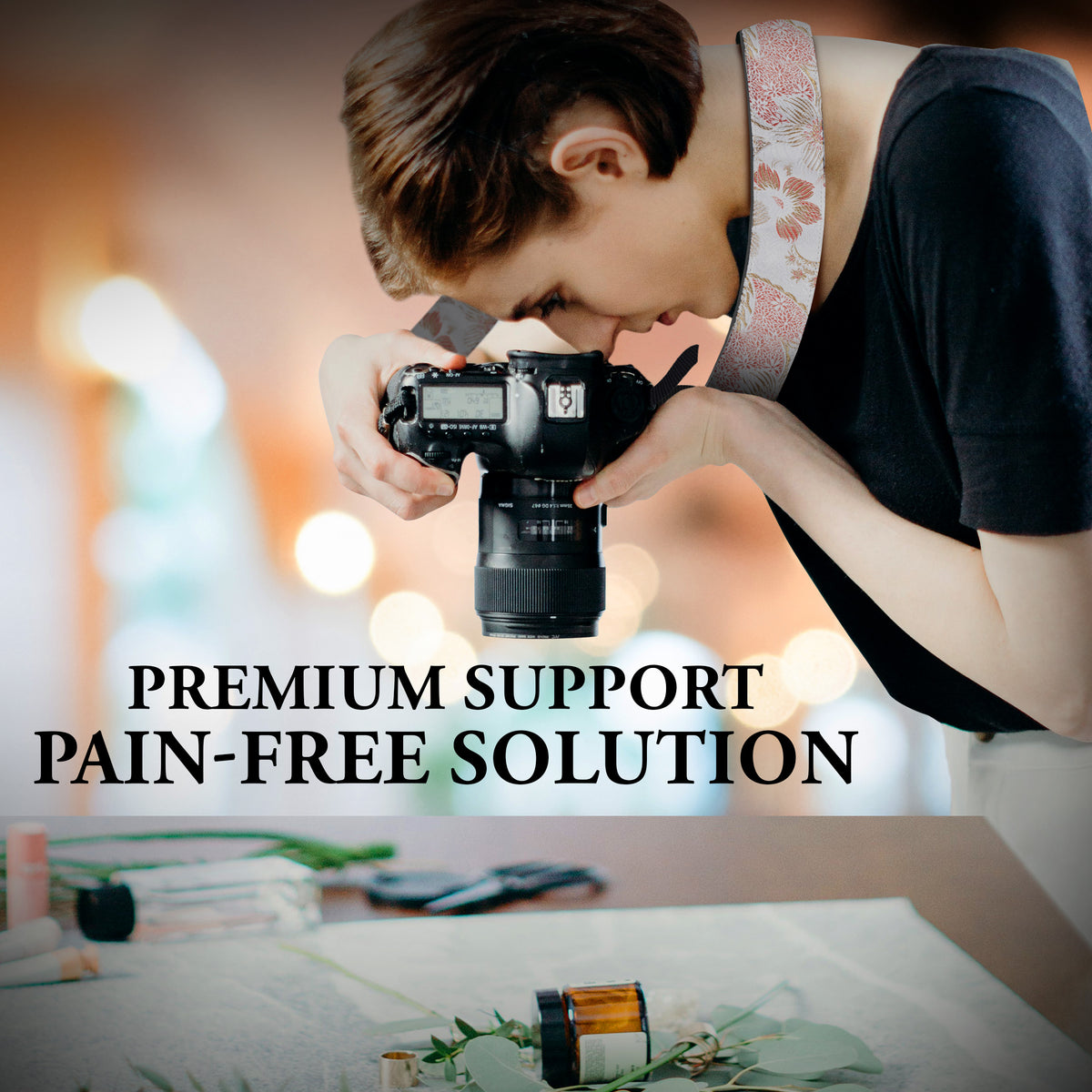 Tropical Sky Camera Strap for Canon and Nikon -White Pink Floral strap For DSLR camera