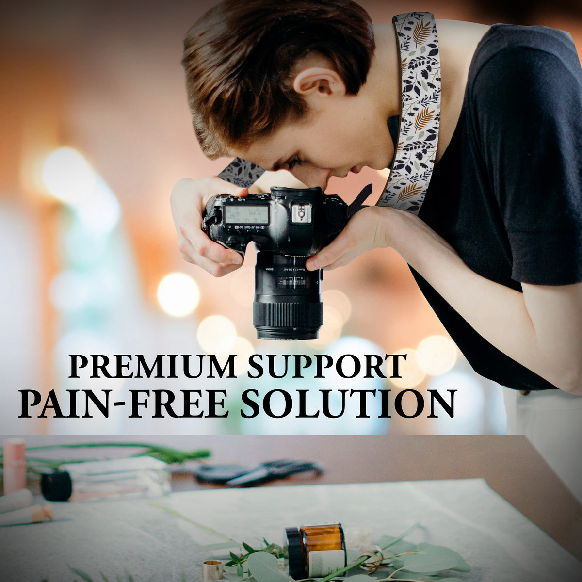 The WHITE LEAVES Camera Strap - Adjustable Camera Strap For Canon, Nikon, Sony and all kinds of DSLR Camera