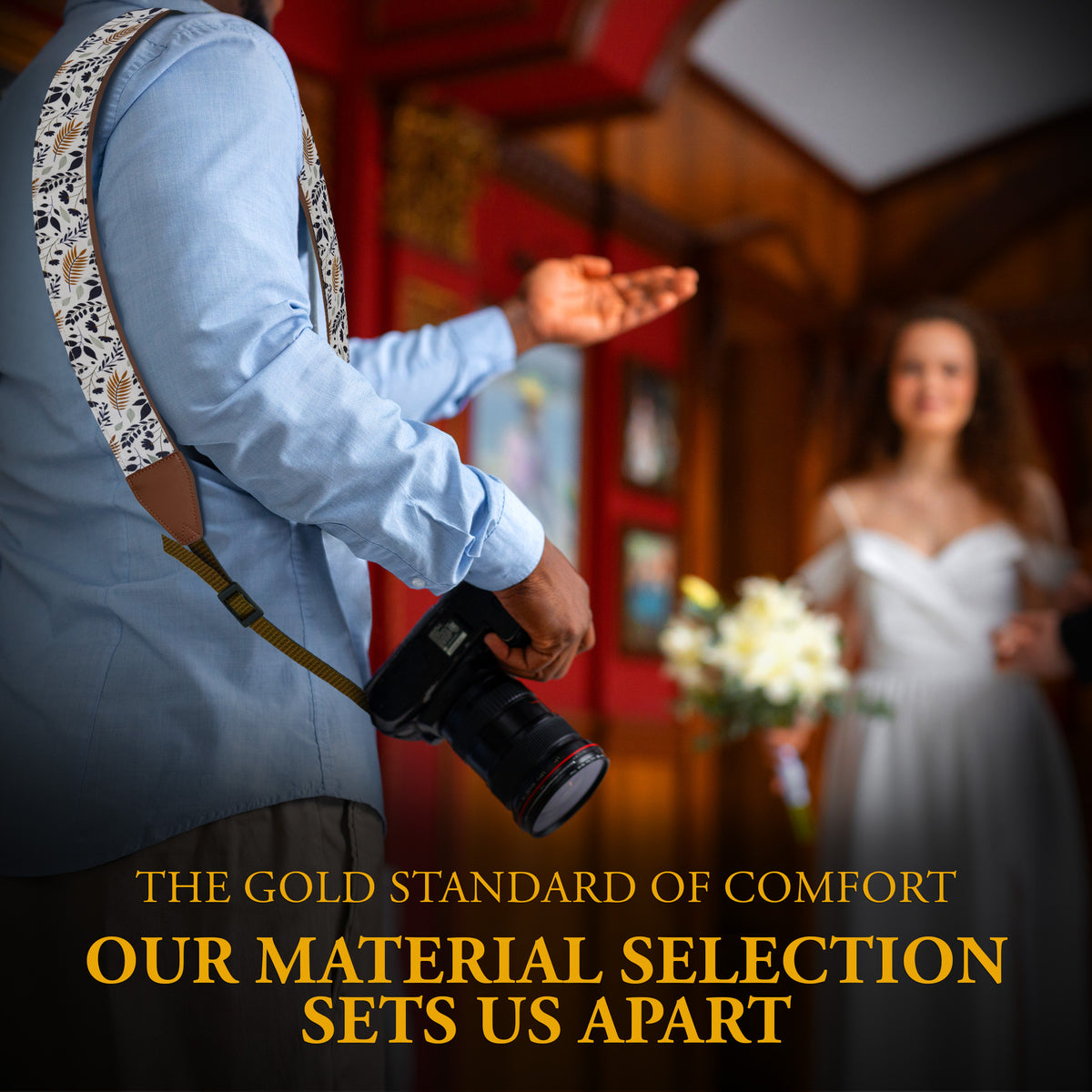 The WHITE LEAVES Camera Strap - Adjustable Camera Strap For Canon, Nikon, Sony and all kinds of DSLR Camera