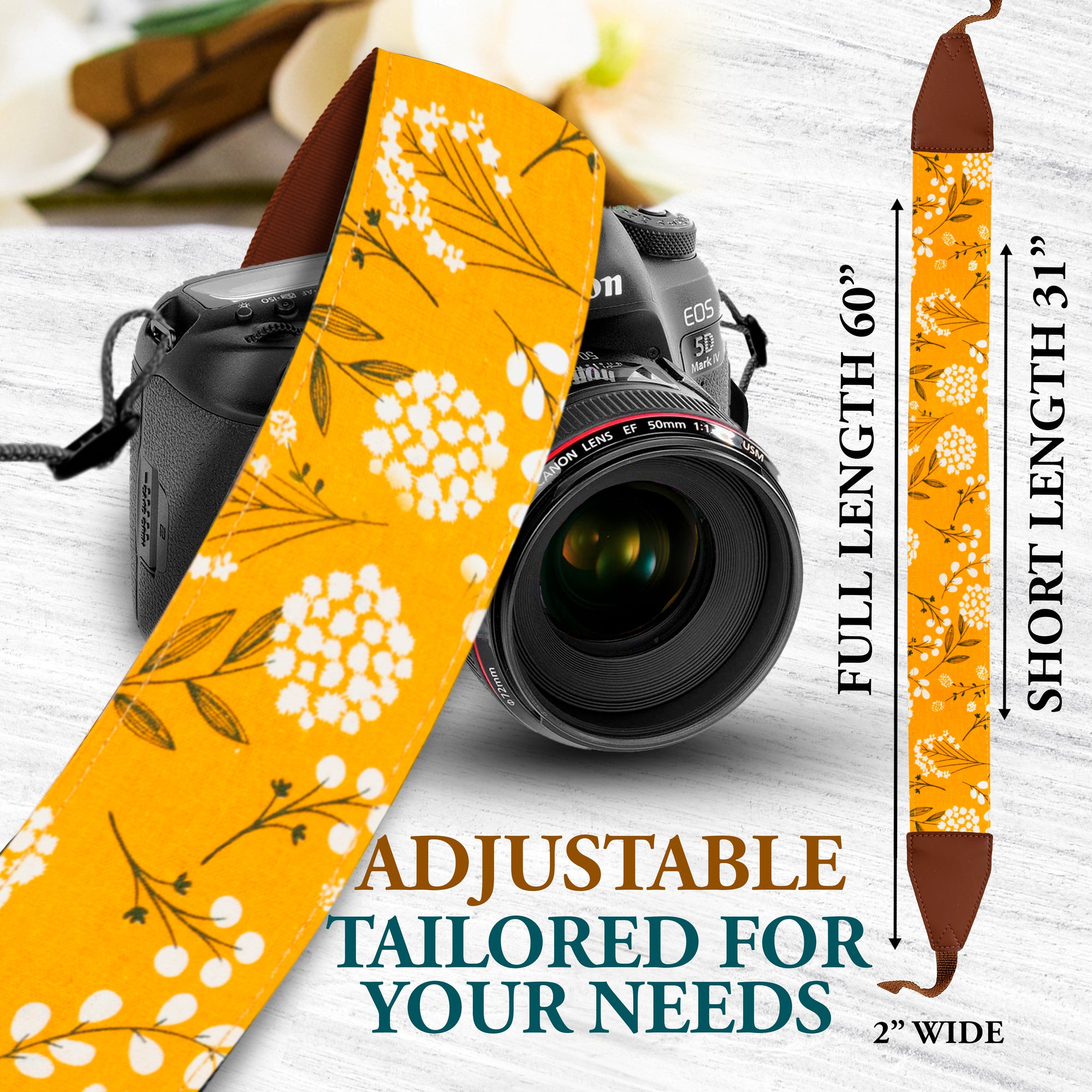 The DANDELION Camera Strap - Adjustable Camera strap for Nikon, Canon, Sony and all kinds of DSLR Cameras