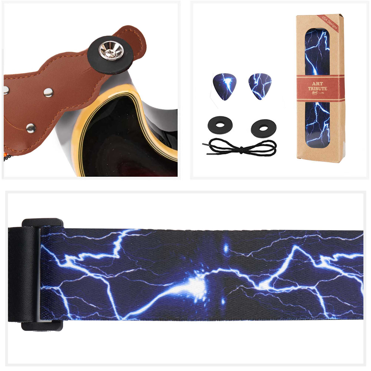 Lightning Guitar Strap - Stunning Style Guitar Strap Gift for Guitar Players and Musician