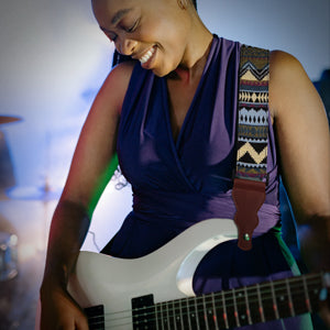 Multi Color Stripes Woven Guitar Strap -Adjustable guitar strap, Suitable for acoustic, electric and bass guitars