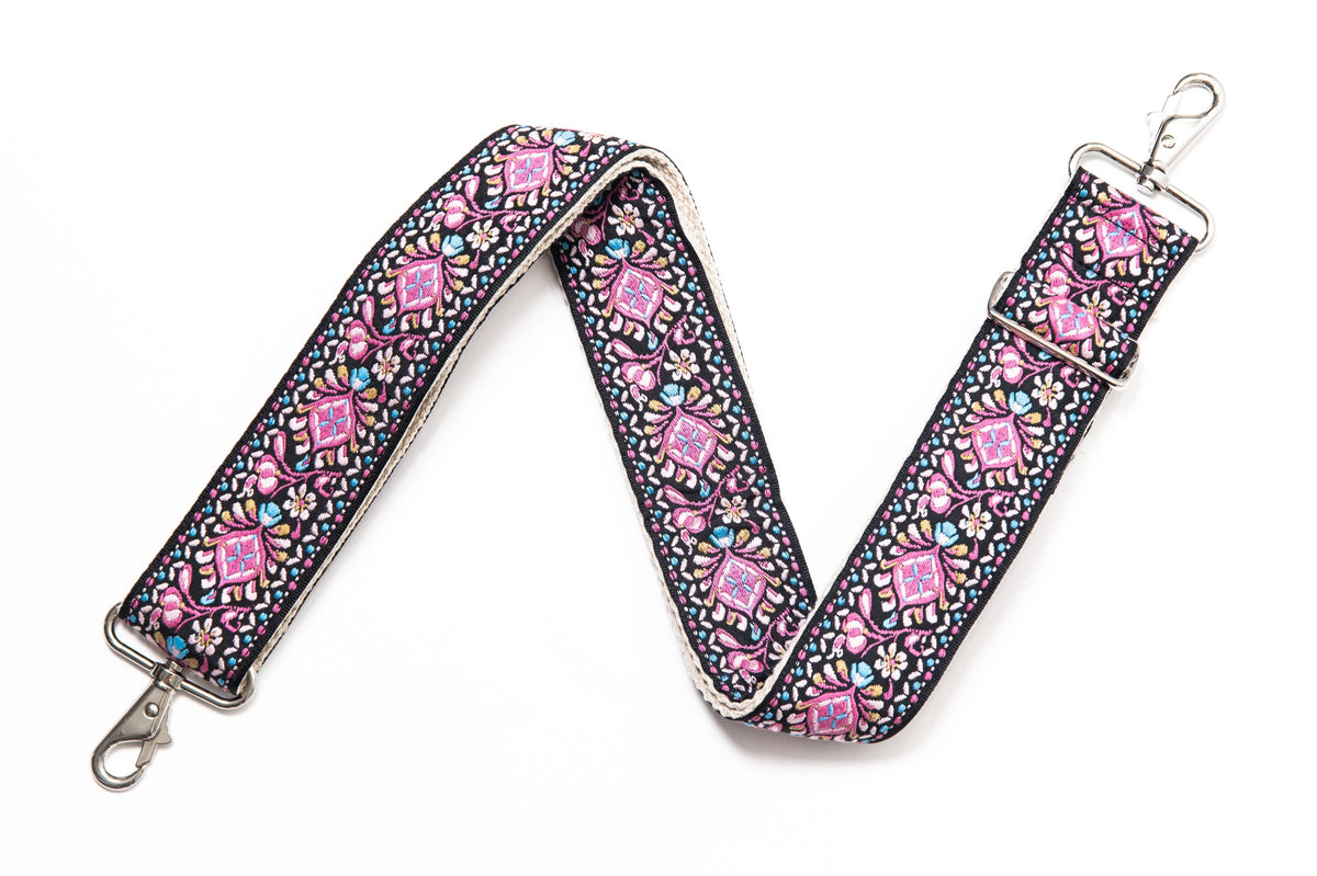 Pink Woven Bag Strap for Handbags- Guitar Style Straps Handbags