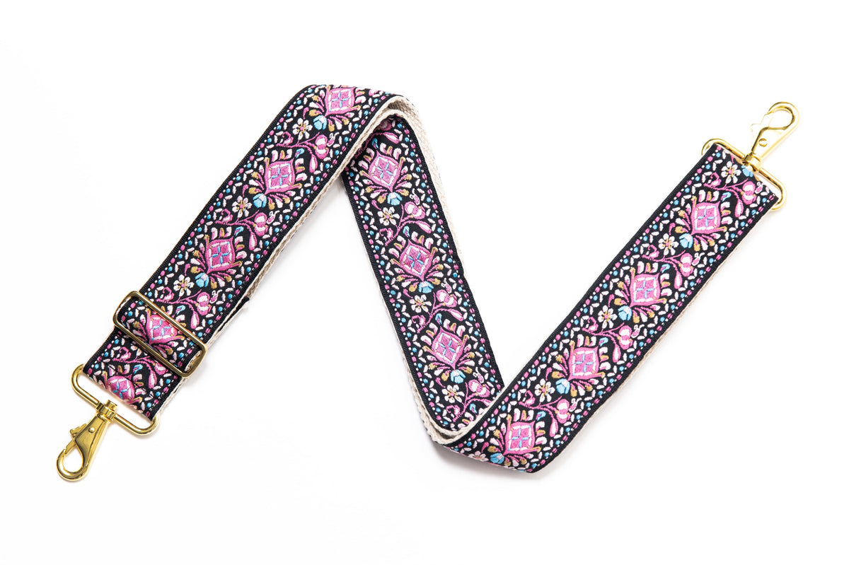 Pink Woven Bag Strap for Handbags- Guitar Style Straps Handbags