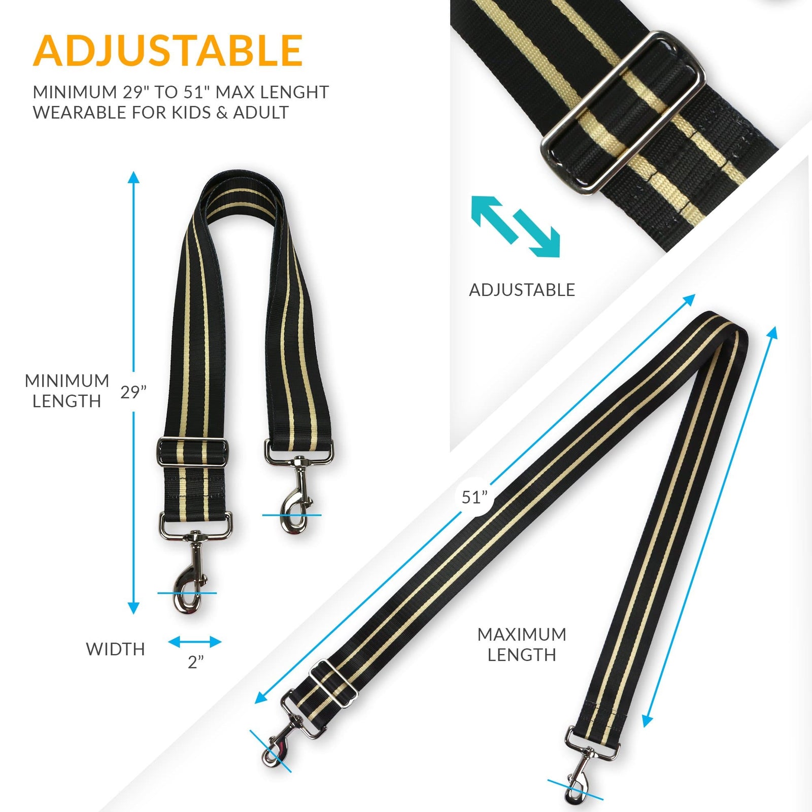 Black Gold Handbag Purse Strap - Art Tributes