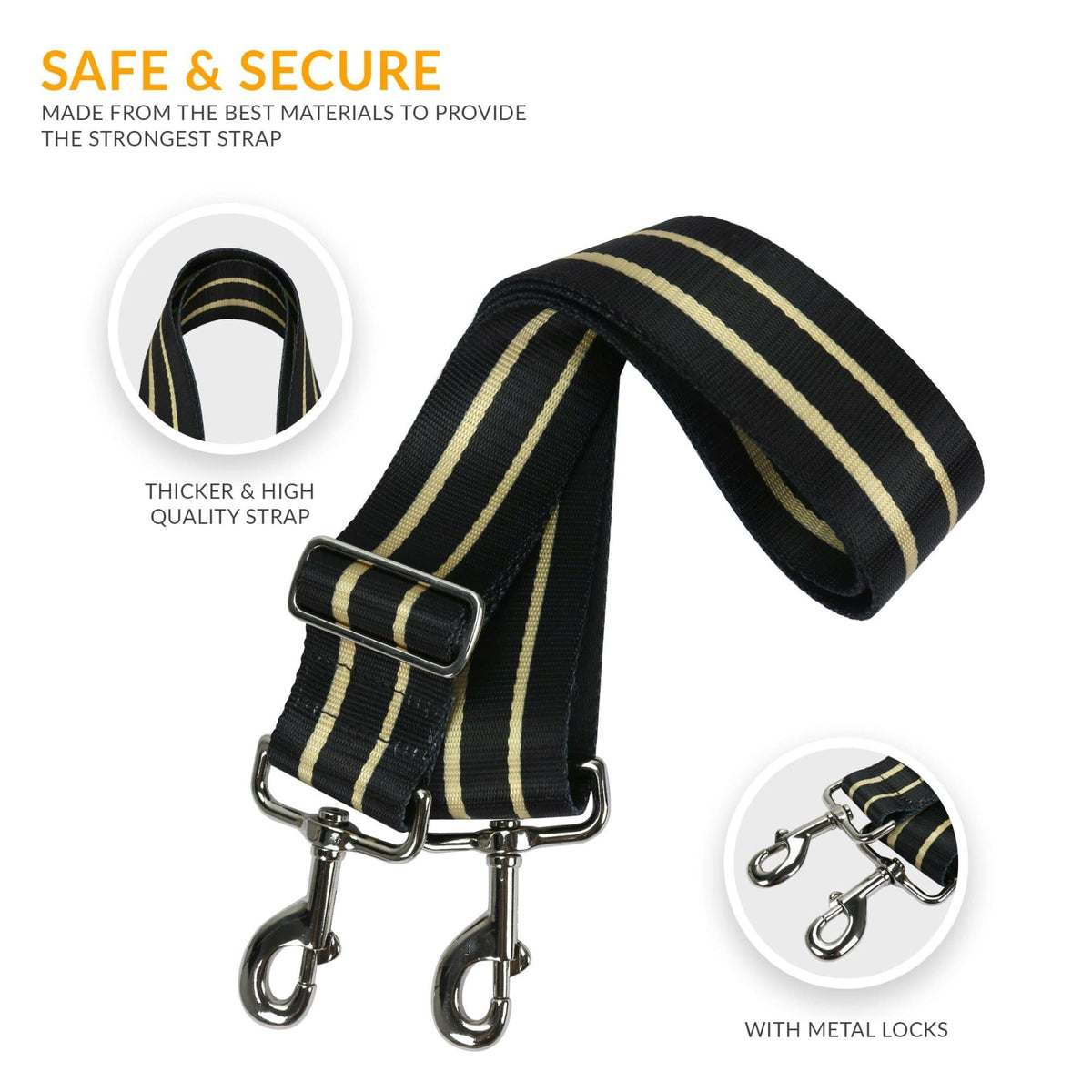 Black Gold Handbag Purse Strap - Art Tributes