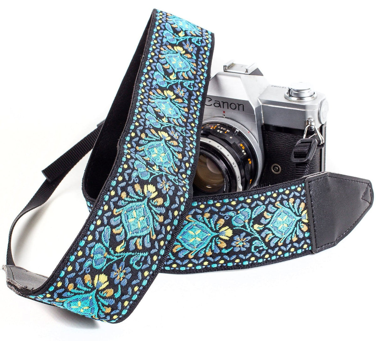 Blue Woven Vintage Camera Strap - Art Tributes