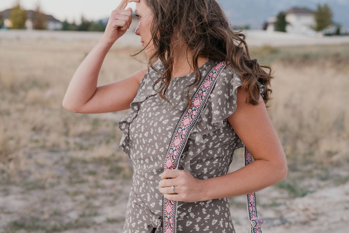 Pink Woven Bag Strap for Handbags- Guitar Style Straps Handbags