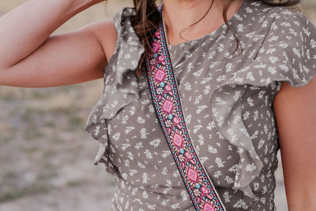 Pink Woven Bag Strap for Handbags- Guitar Style Straps Handbags