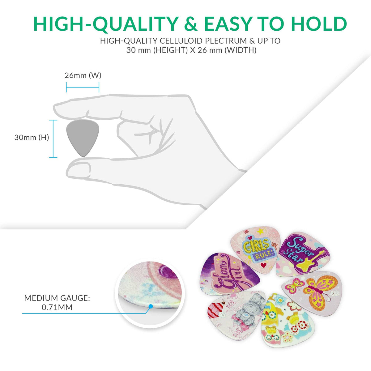 Girls &amp; Ladies Guitar Picks - 12 Pack - Art Tributes