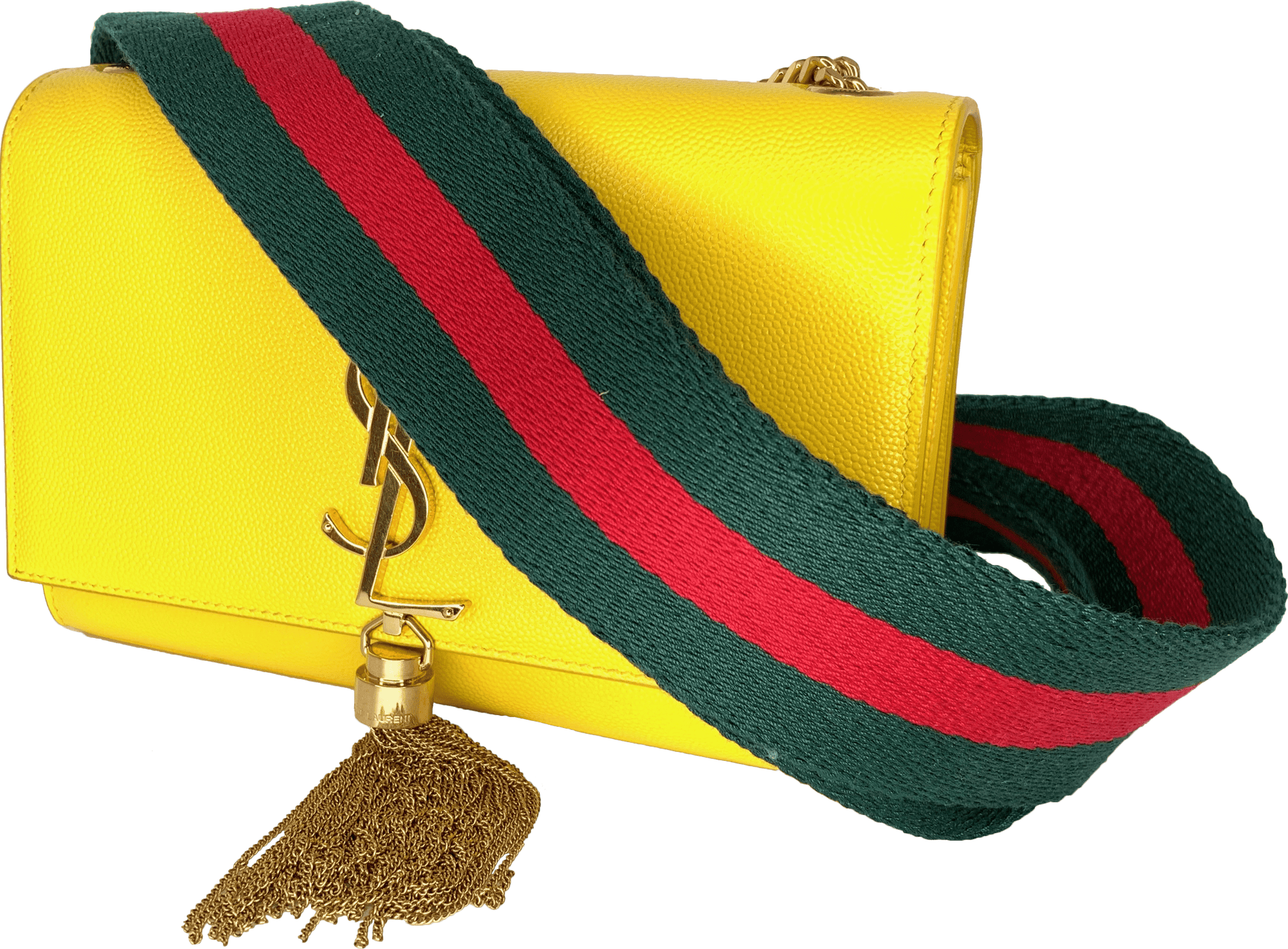Gucci Style Red Green Handbag Strap - Silver Hardware - Art Tributes