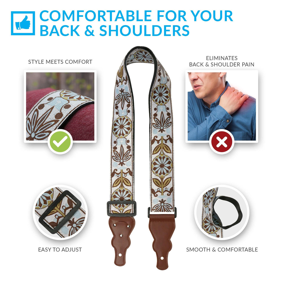 Vintage Woven Guitar Strap - Art Tributes