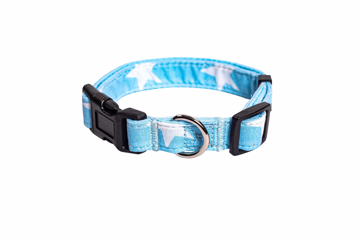 Blue Stars Dog Collar for Small , Medium and Large Dogs