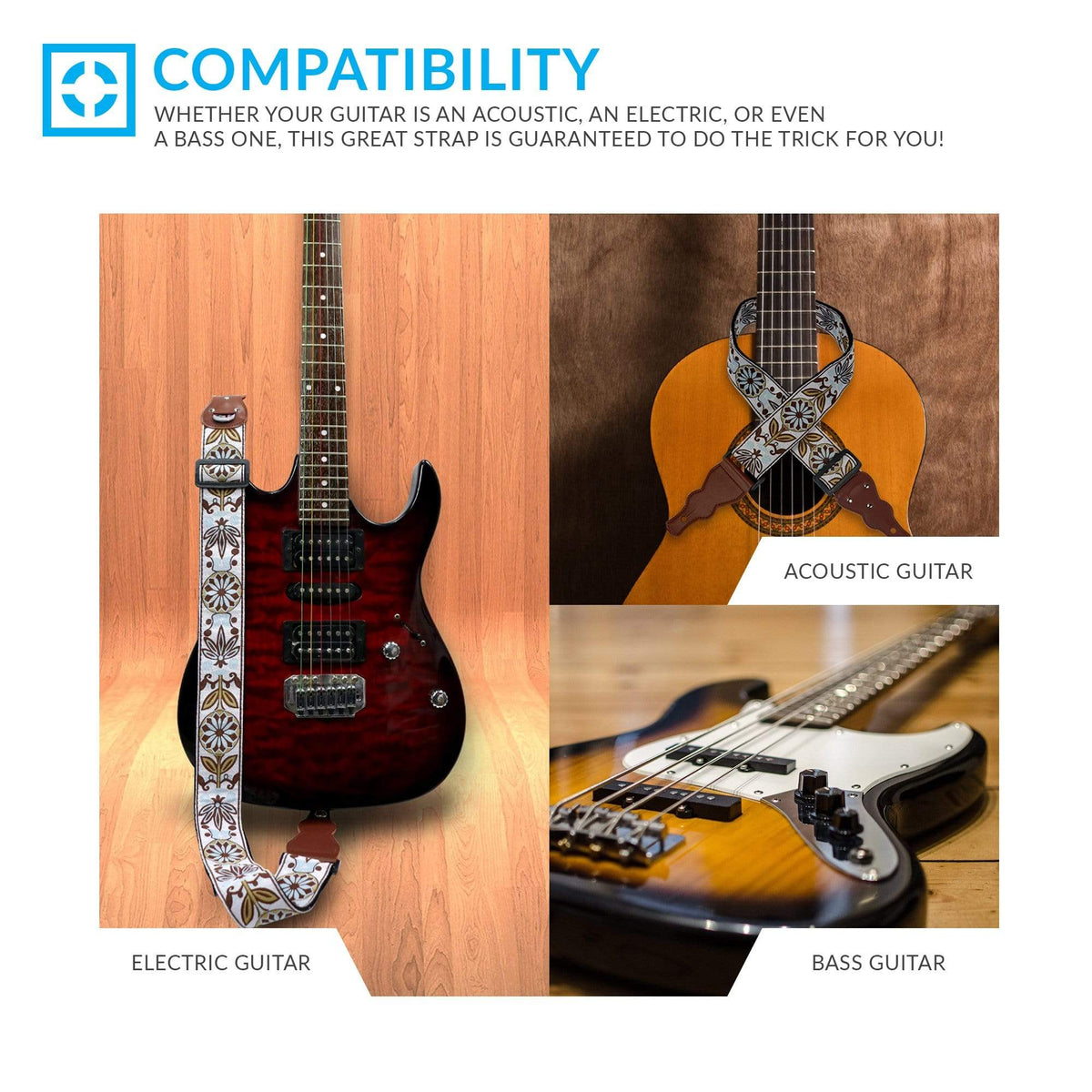 Vintage Woven Guitar Strap - Art Tributes