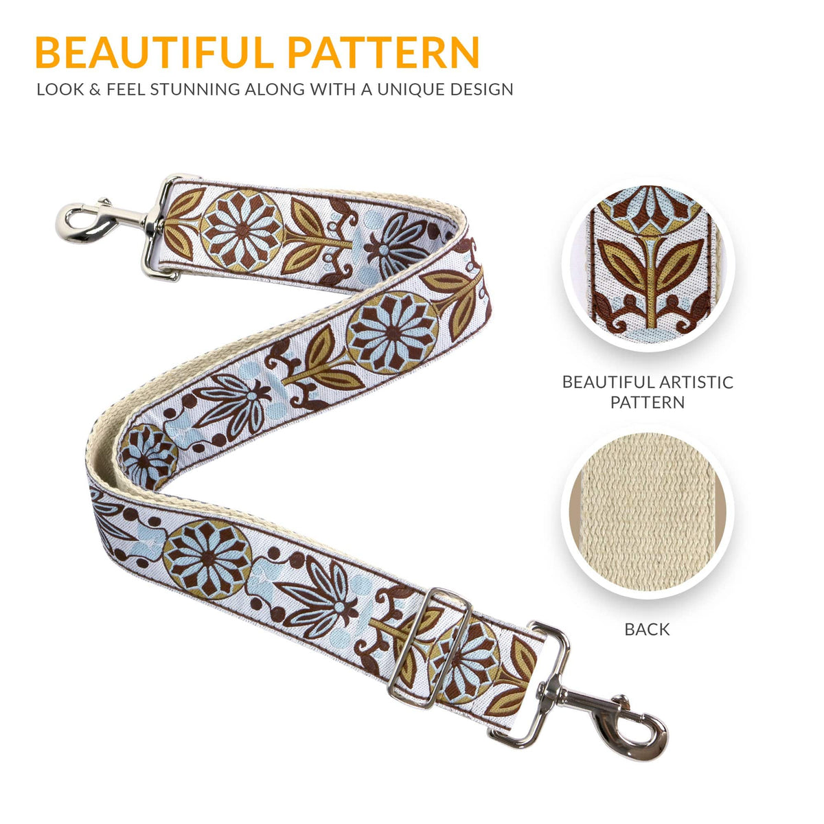 White Woven Handbag Strap - Art Tributes