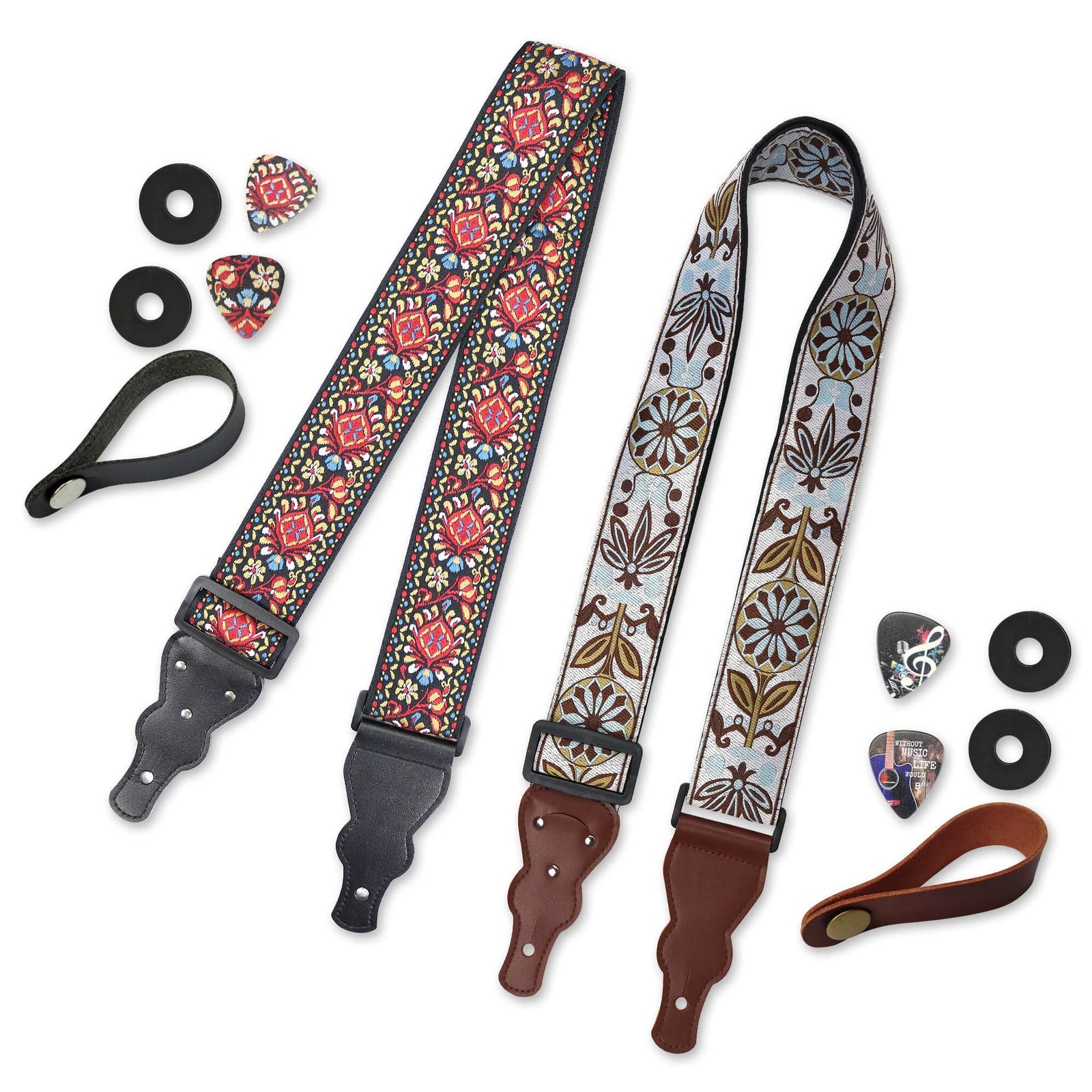 2  Hippie Guitar Straps - Art Tributes