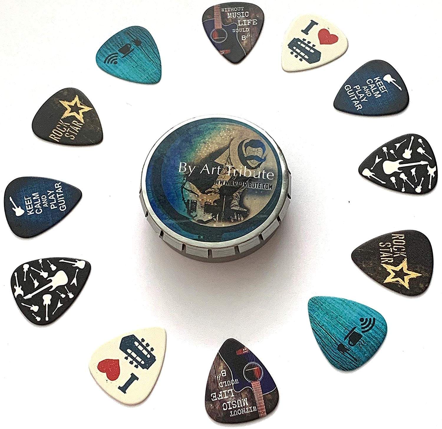 Cool Guitar Picks set - 12 Pack - Art Tributes