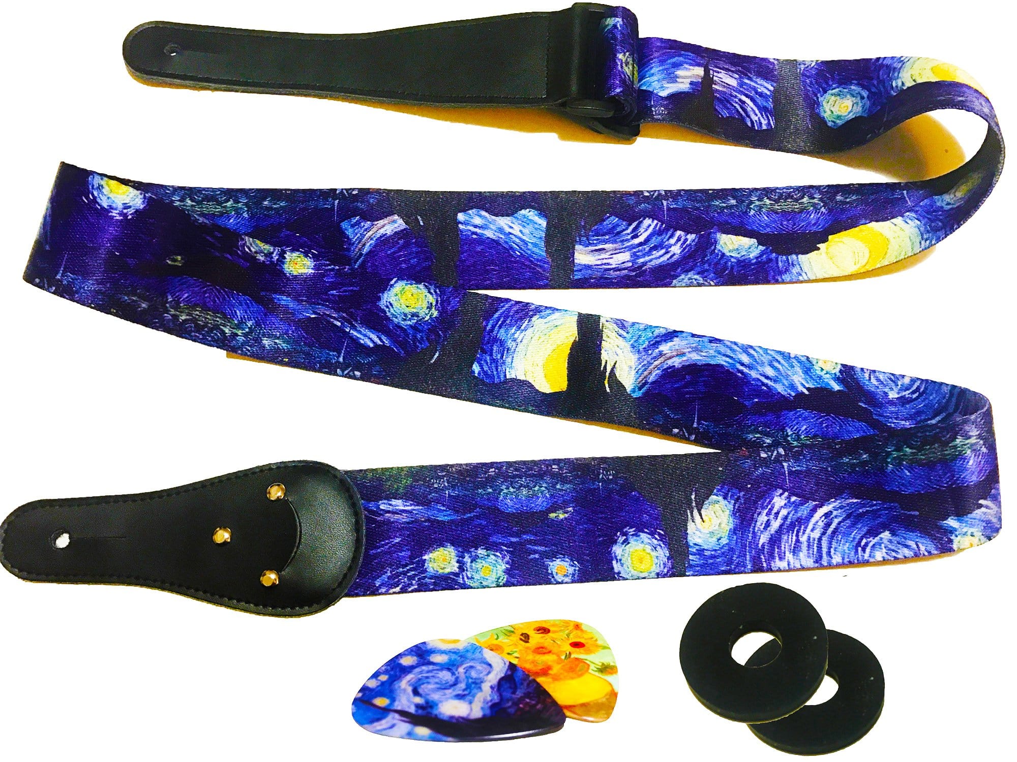 Starry Night Guitar Strap by Vincent Van Gogh - Art Tributes
